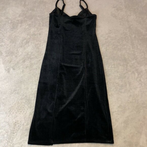 FOREVER 21 Black Velour Stretch Sleeveless Bodycon Style Dress Sz S - Picture 5 of 9